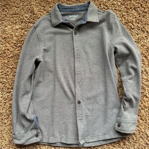 Cat & Jack long sleeve grey button down, size M/8-10